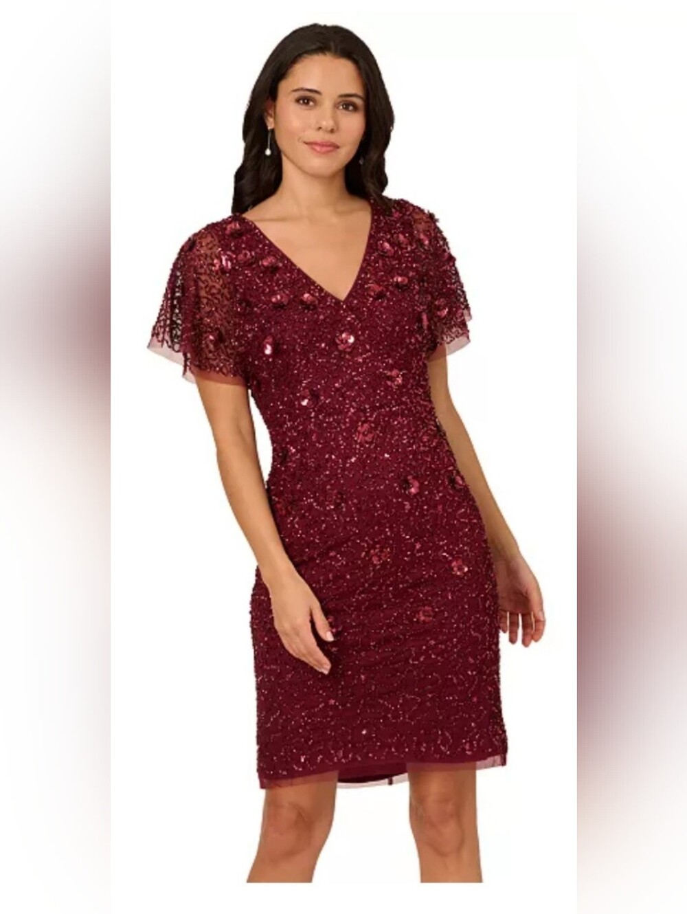 Beaded Adrianna Papell Cocktail Dress
